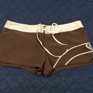 Roxy Swim Shorts Brown and White Women’s Size 9